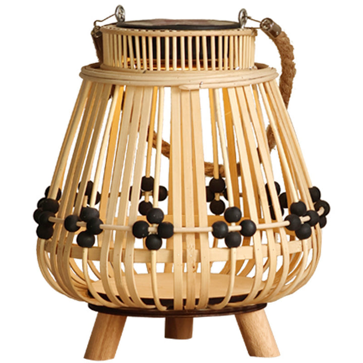 Decorative light source with natural rattan