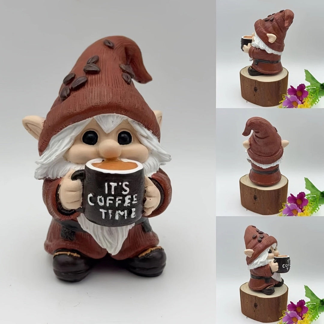 Decorative Coffee Drinking Christmas Figure