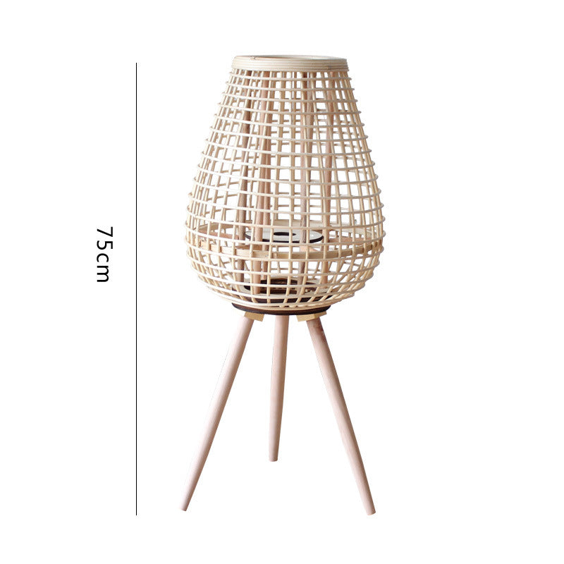 Decorative Rattan Lantern with Carry Handle