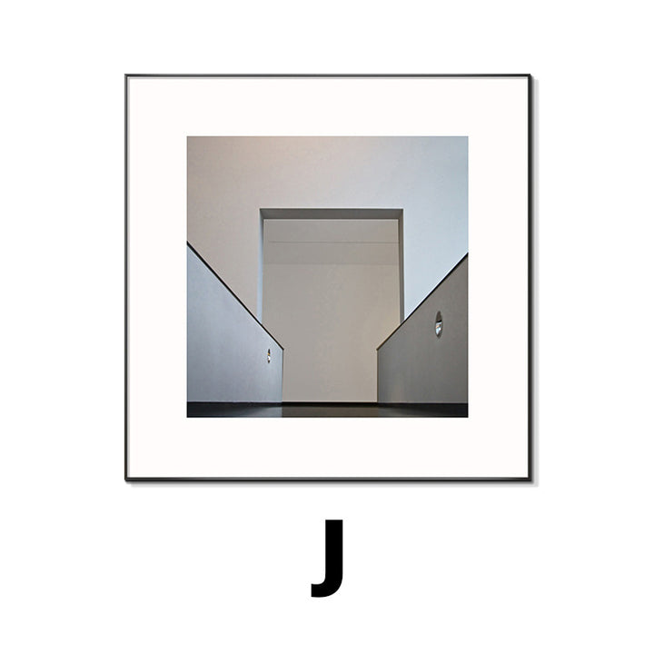 Framed Black and White Architectural Artwork