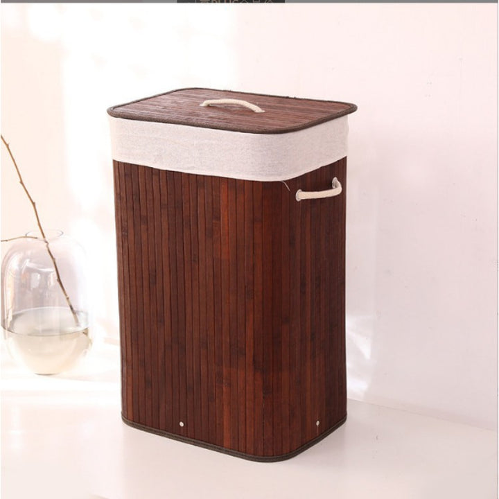 Laundry basket made of natural bamboo by