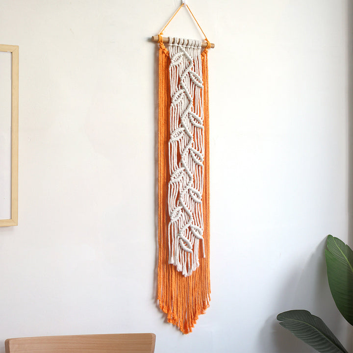 Macrame Wall Hanging with Leaf Pattern