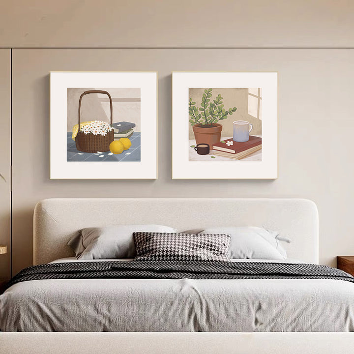 Decorative Floral Basket Art Print