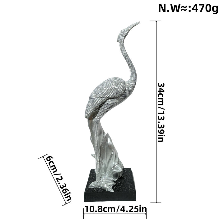 Shiny parrot figure on log