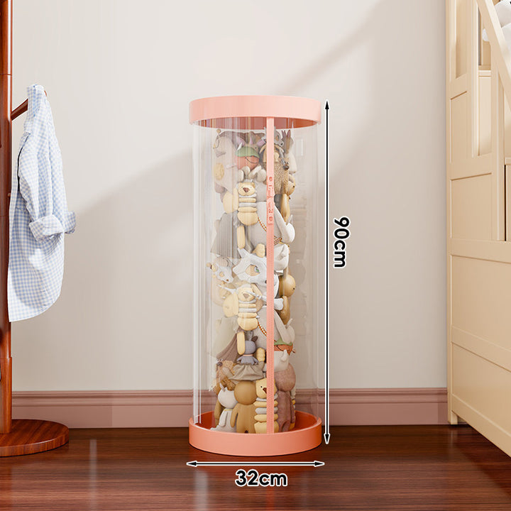 Vertical Transparent Plush Toy Storage Cylinder Organizer