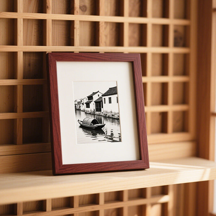 Framed Scenic Boat Artwork