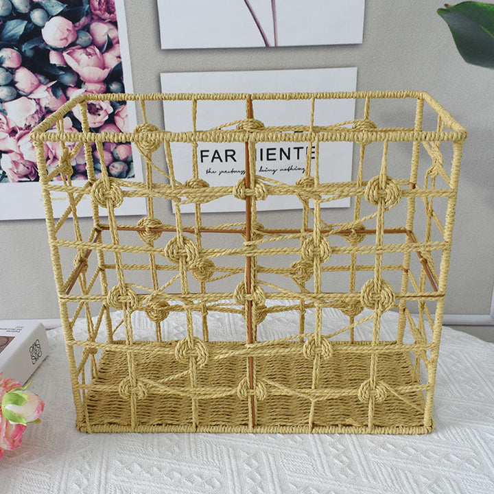 Handwoven Natural Fiber Storage Basket
