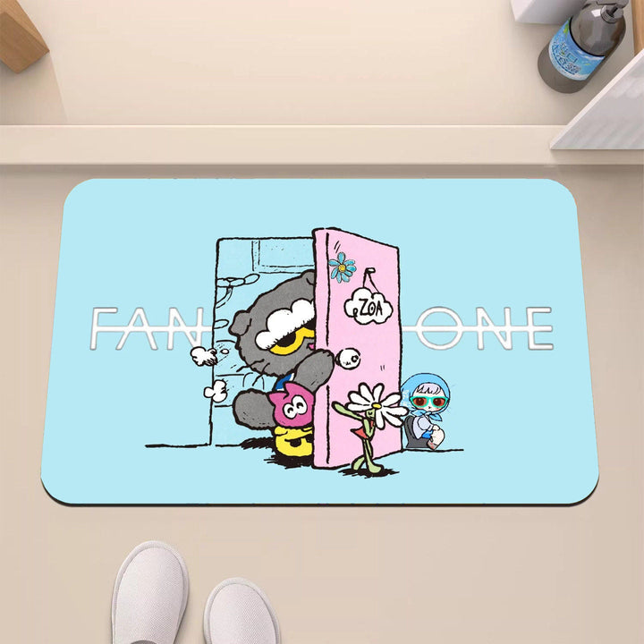 Playful Cartoon-Themed Decorative Mat