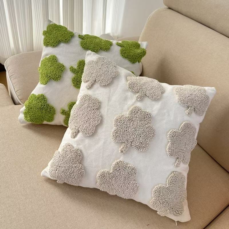 Textured Clover Pattern Throw Pillow