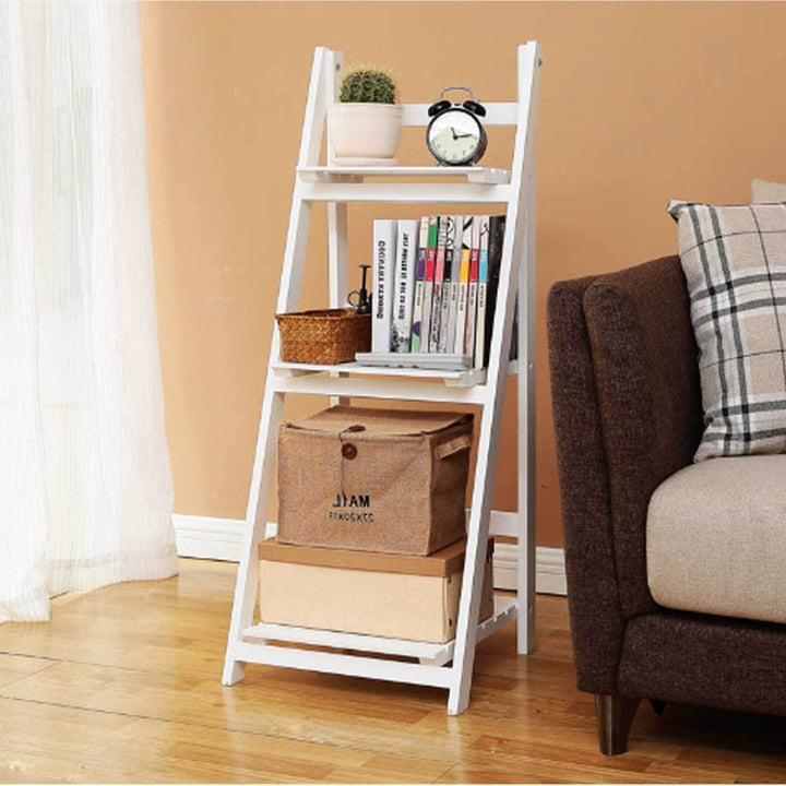 Multi-Tiered Wooden Ladder Shelf
