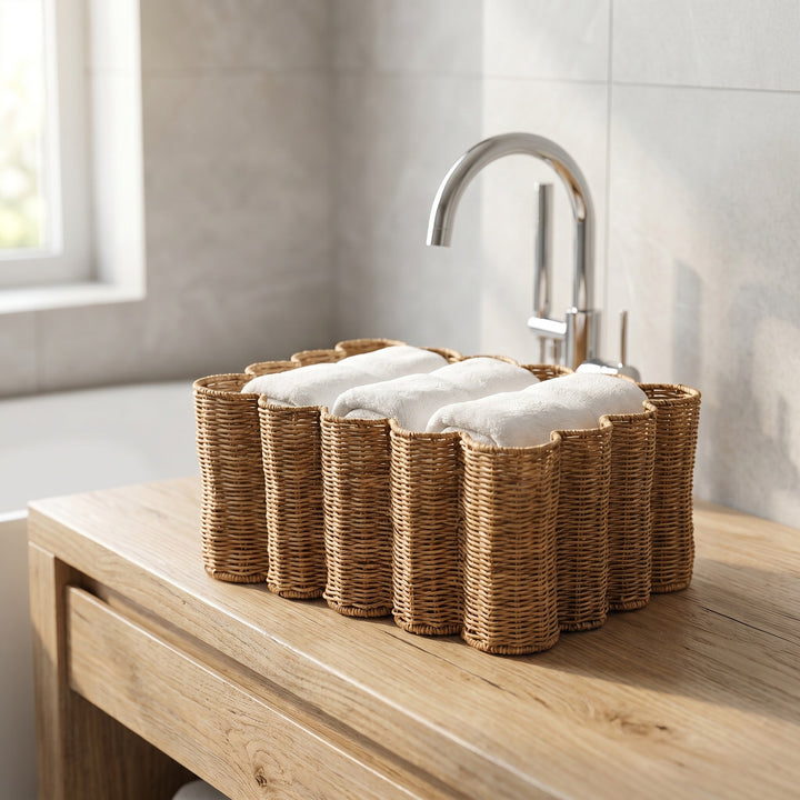 Decorative storage basket in flower design