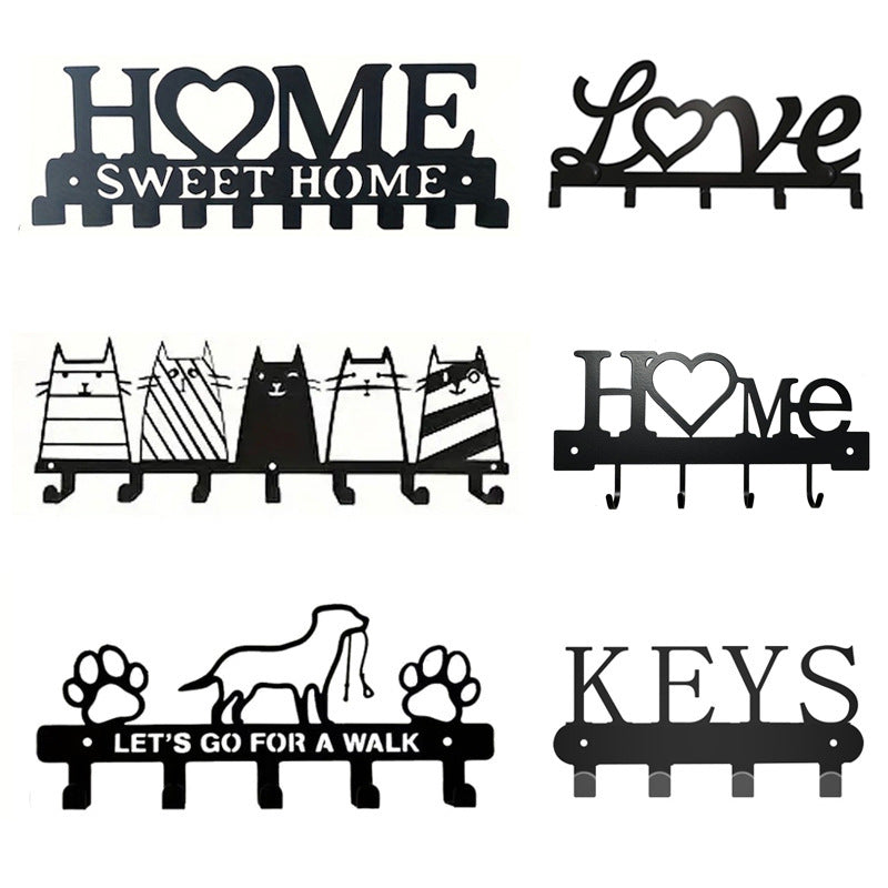 Metal key holder with cat design