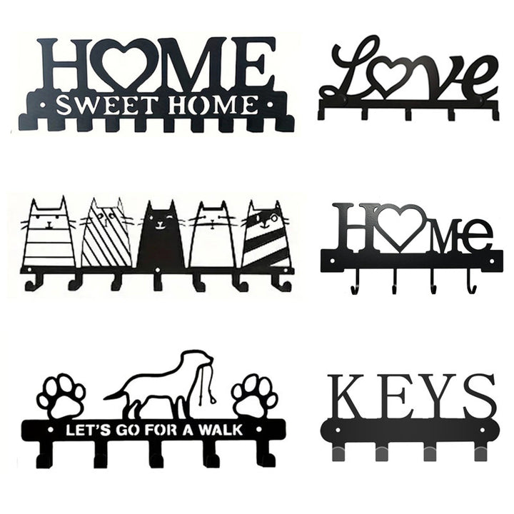 Metal key holder with cat design