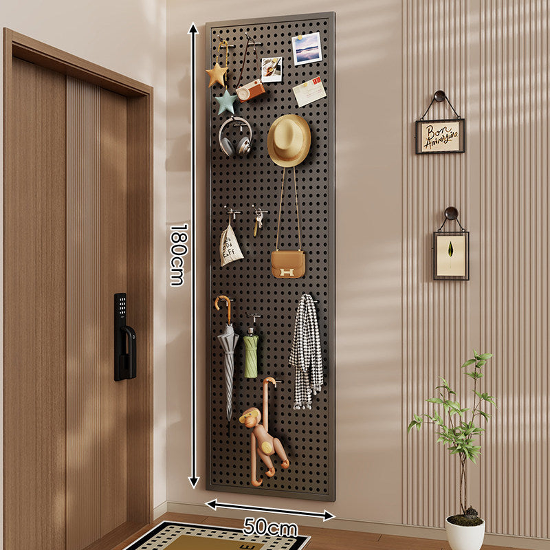 Wall-Mounted Perforated Pegboard Organizer Panel with Metal Frame