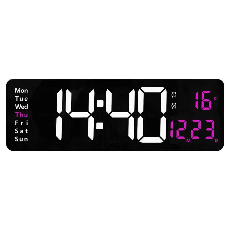 Digital wall clock with multifunctional LED display