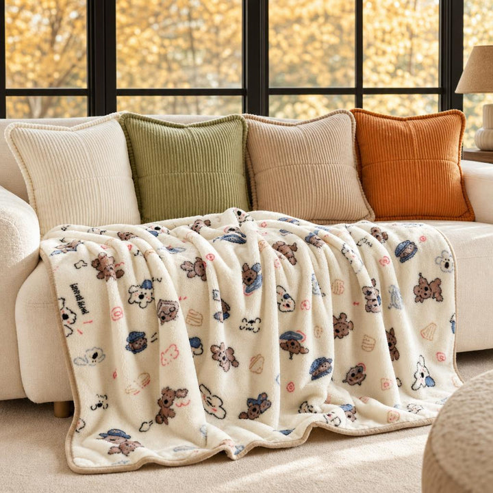 Cute Cartoon Print Pet Blanket
