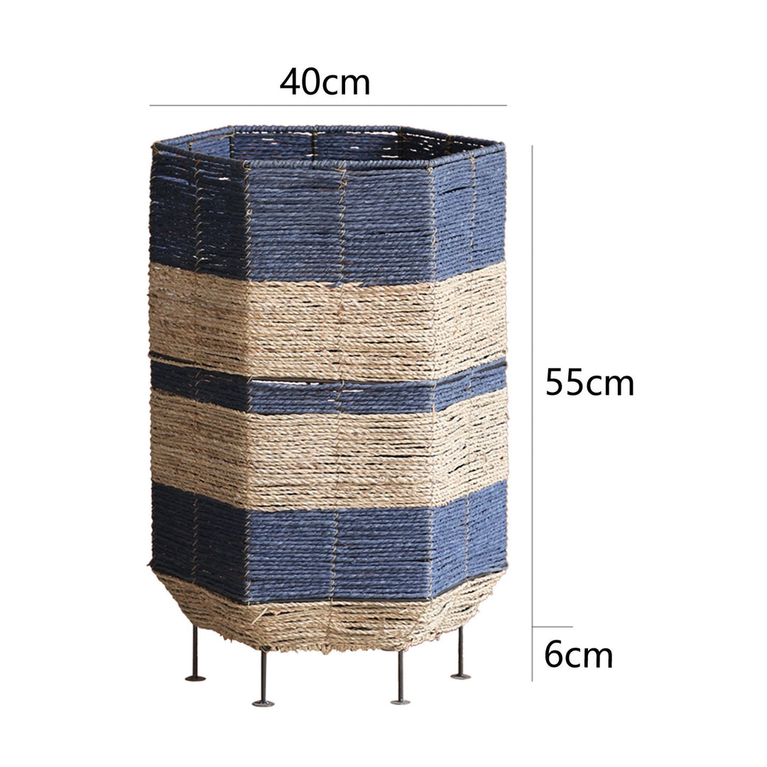 Decorative laundry basket with metal legs