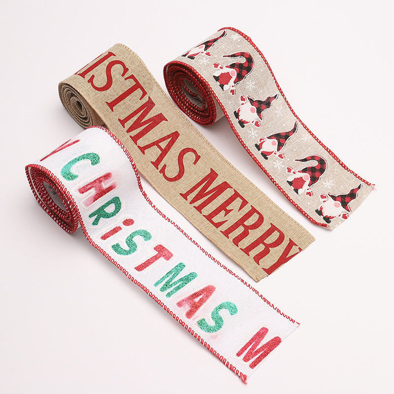 Decorative Christmas motif gift ribbons
