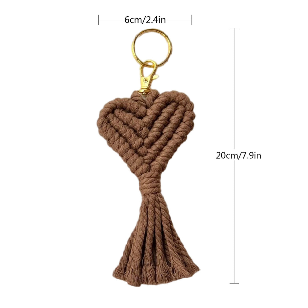 Macrame Heart Keychain Holder