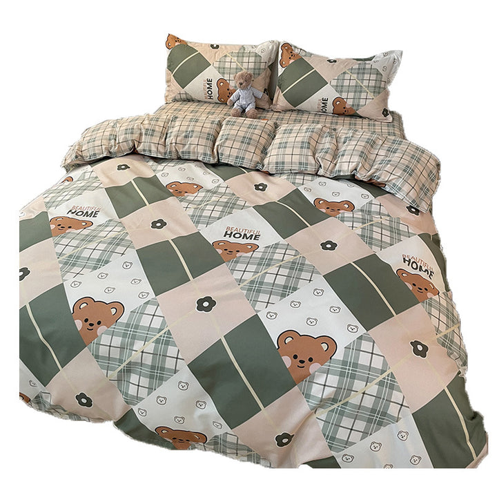 Playful Cartoon Dog-Themed Bedding Set