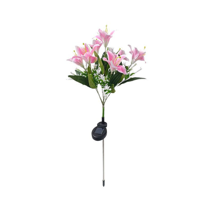 Outdoor Solar LED Glowing Lily Bouquet Plug Lights