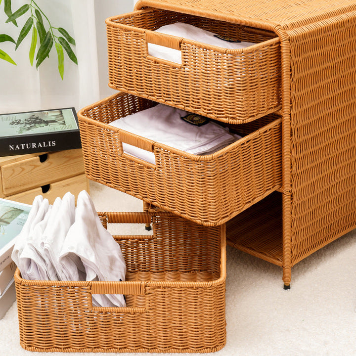 Multi-Drawer Woven Storage Chest