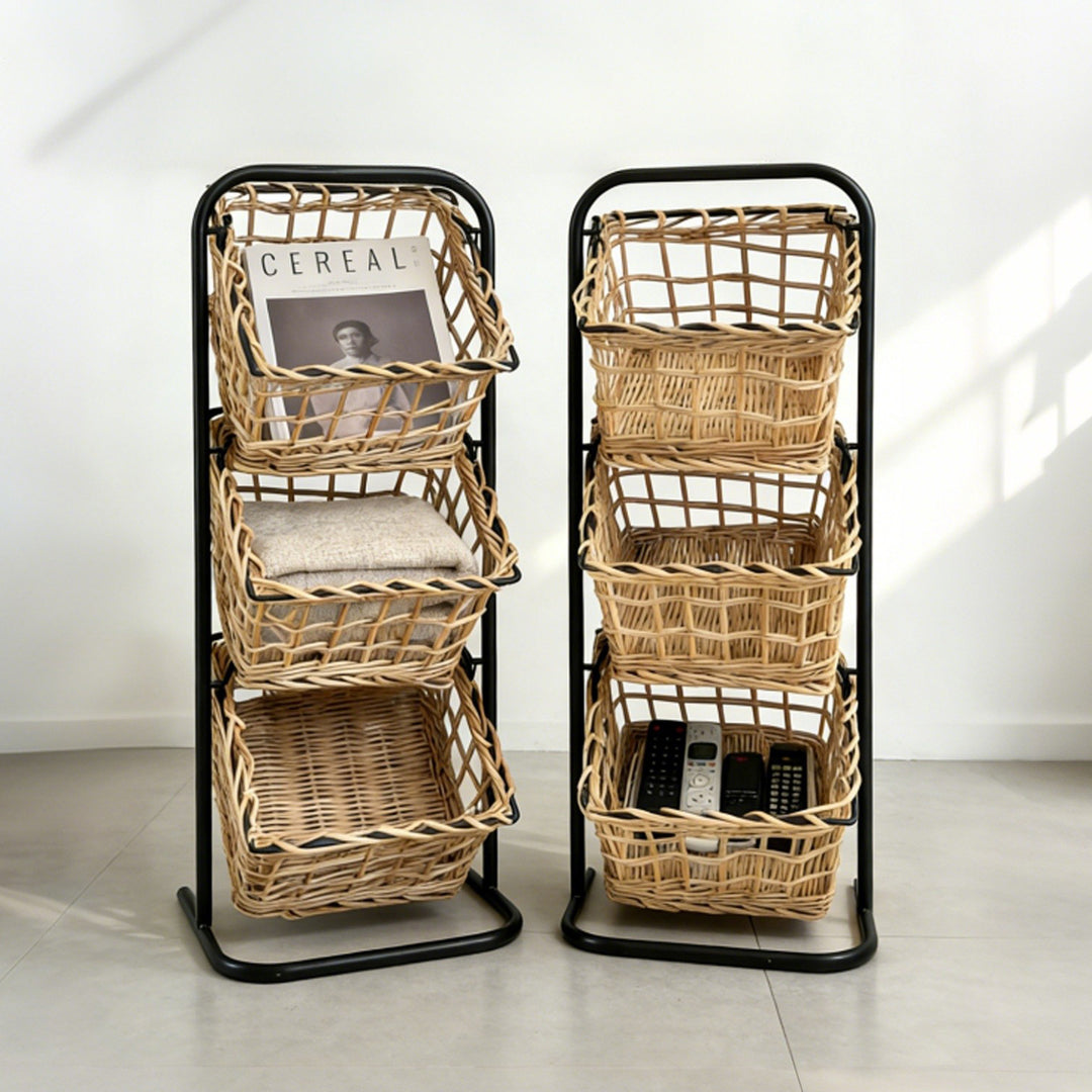 Wall system with three braided baskets
