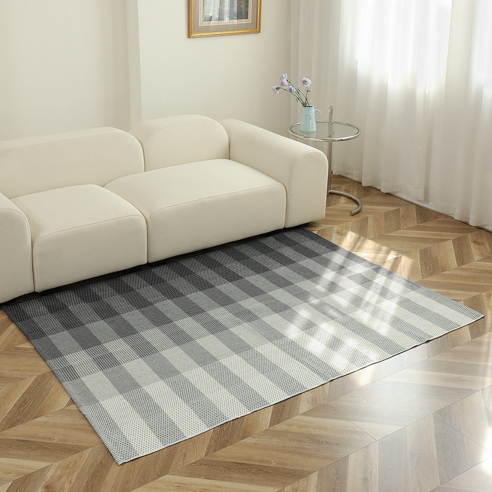 Striped flat woven carpet for living room with low pile and modern striped pattern