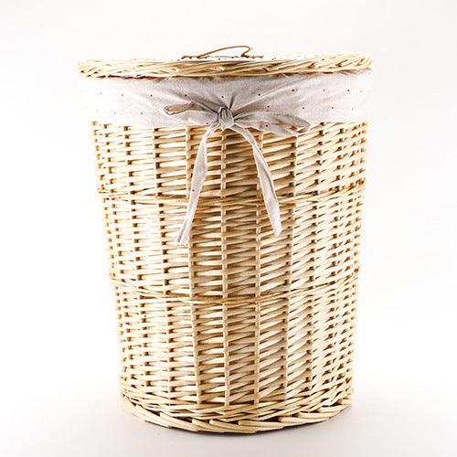 High-quality round laundry basket with lid