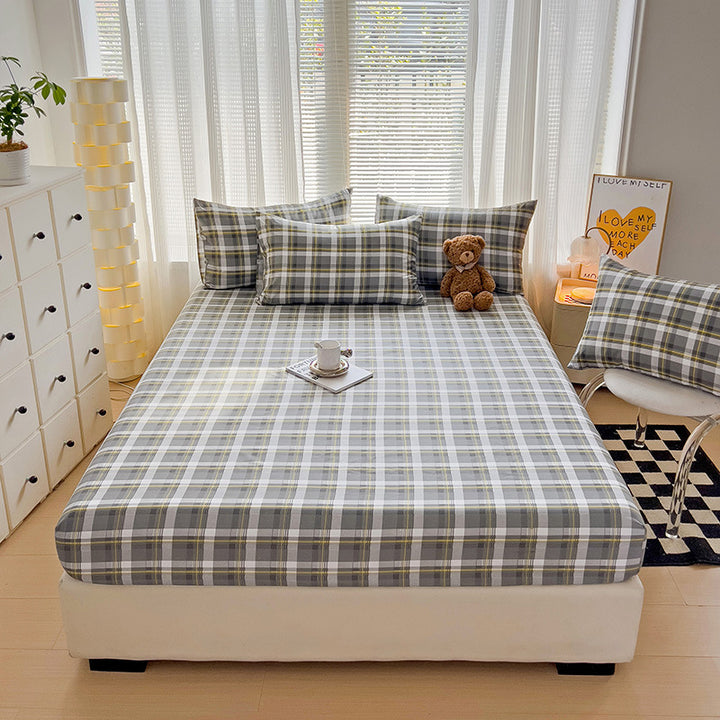 Premium Flannel Plaid Bed Linen Set