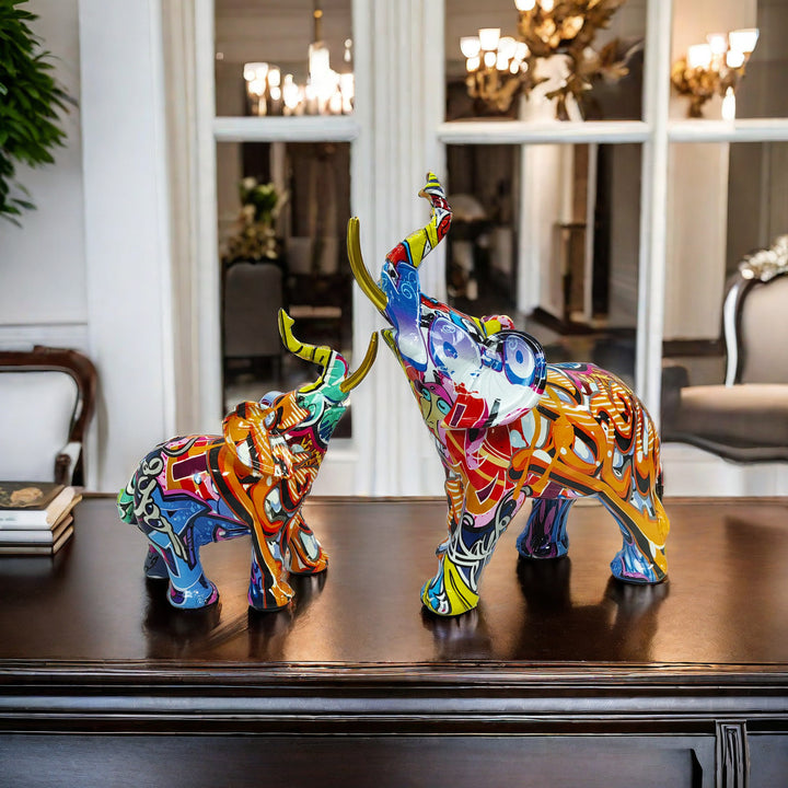Artfully designed elephant figure