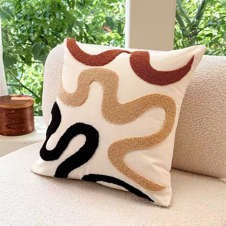 Textured Geometric Accent Pillow