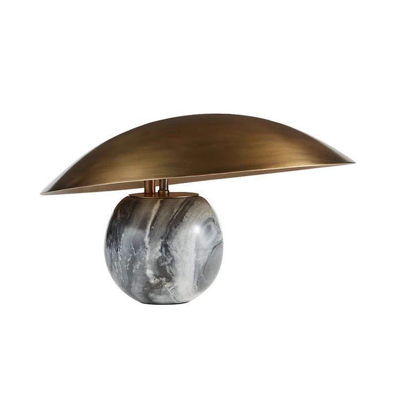 Contemporary marble and brass table lamp
