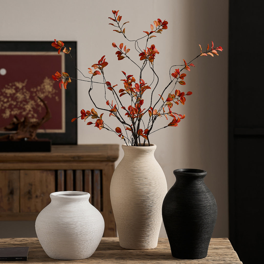 Elegant ceramic vase with textured design