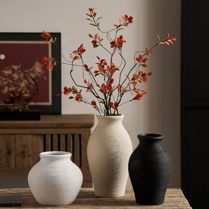 Elegant ceramic vase with textured design