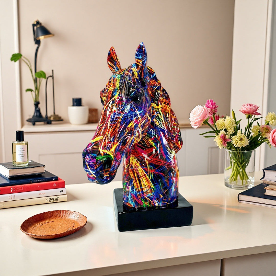 Artful horse sculpture made of high-quality resin