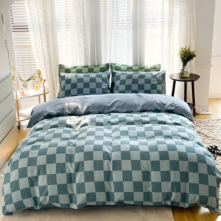 Premium Checkerboard Duvet Cover Set