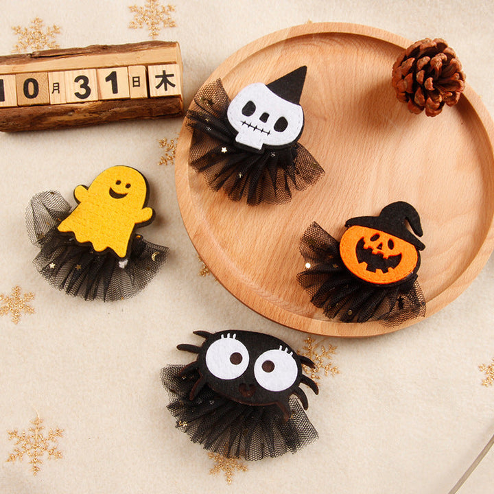 Creative Halloween Hair Clip with Pumpkin Design
