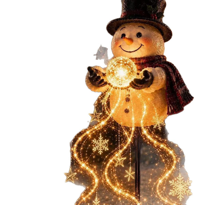 Decorative snowman figure with LED lights