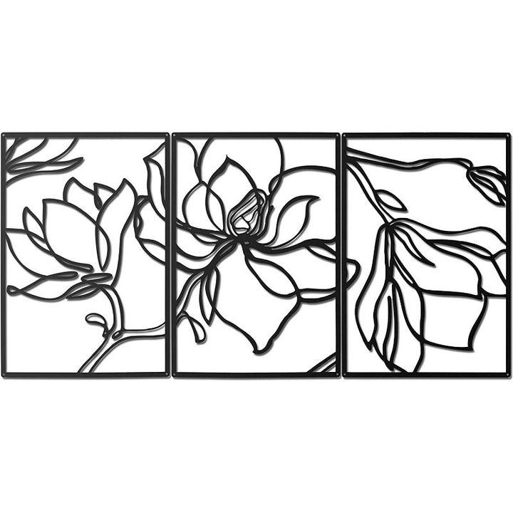 Elegant Floral Wall Art Sculpture Set