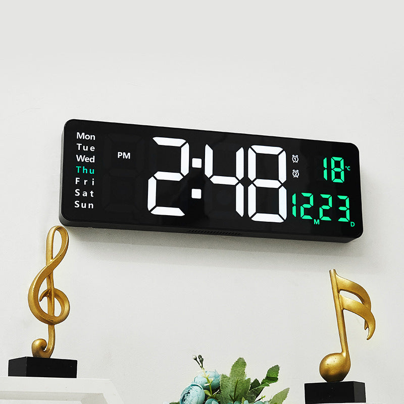 Digital wall clock with multifunctional LED display