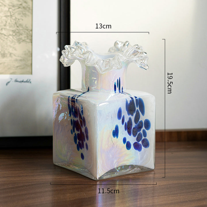 Hand-Poured Square Decorative Ruffled-Top Pillar Candle