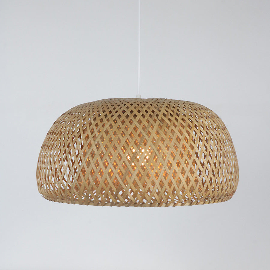 Elegant pendant lamp made of hand-woven rattan