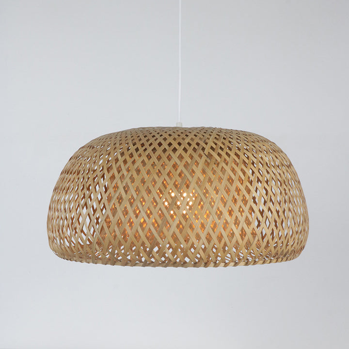 Elegant pendant lamp made of hand-woven rattan