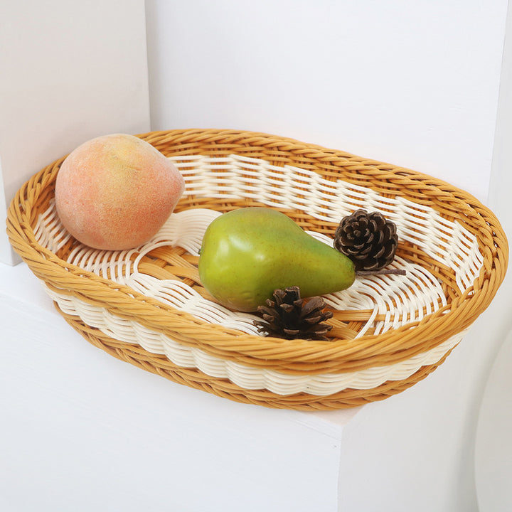 Handcrafted fruit basket made of woven material