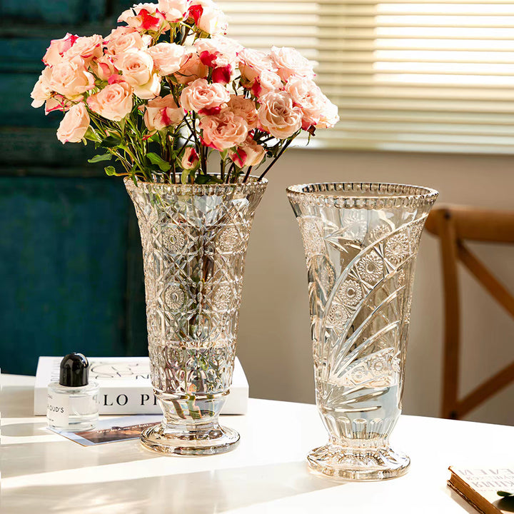 Elegant Cut Crystal Floral Vase