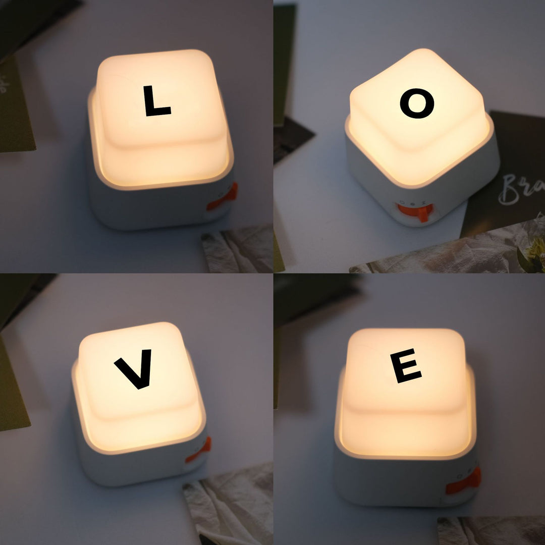 Portable rechargeable cube LED night light with adjustable brightness