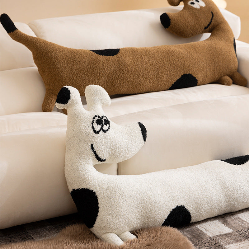 Door draft stopper and decorative long dachshund pillow