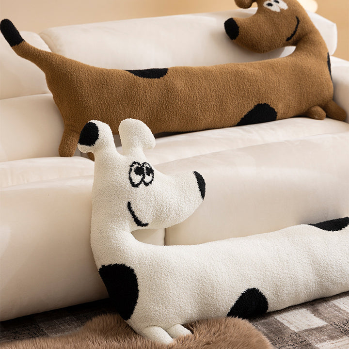 Door draft stopper and decorative long dachshund pillow