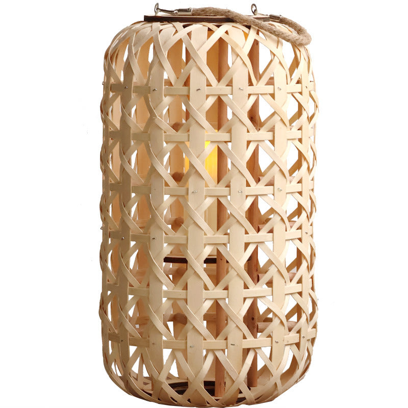 Elegant lantern made of handwoven natural material